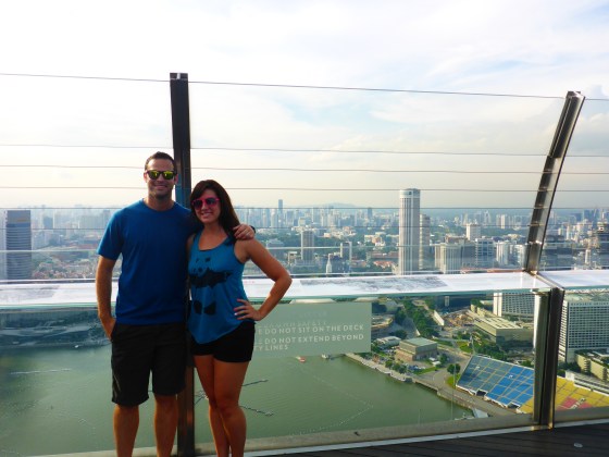 View from the top of the Marina Sands Hotel in Singapore