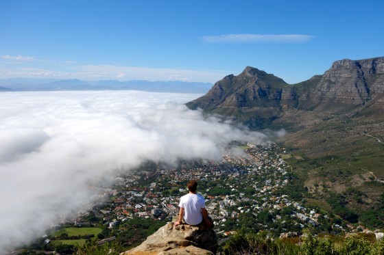 Dylan chilling at the top of Lion's Head