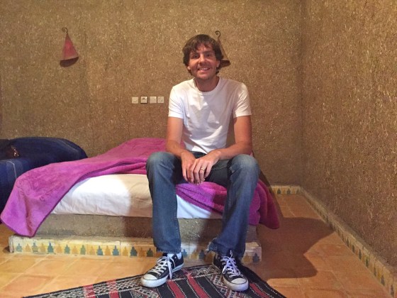 Posh digs in Merzouga. Yes, the bed is on cement.