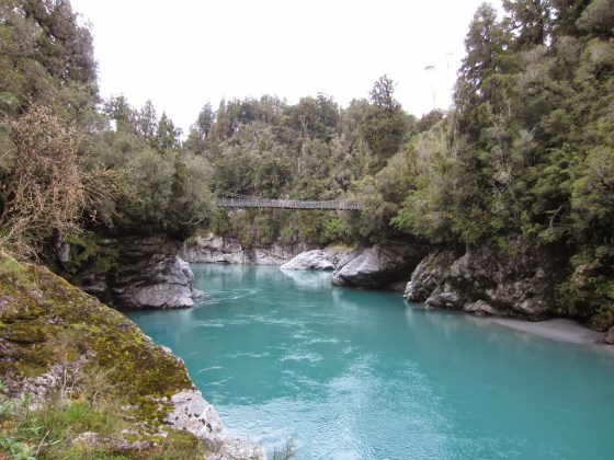 The amazing glacial 'milky' water in Hokitika Gorge