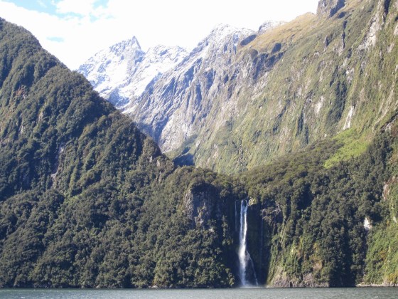 Waterfalls at Milford Sound